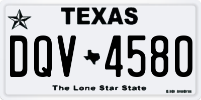 TX license plate DQV4580