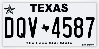 TX license plate DQV4587
