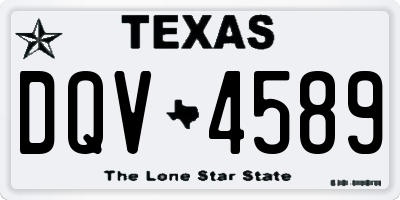 TX license plate DQV4589