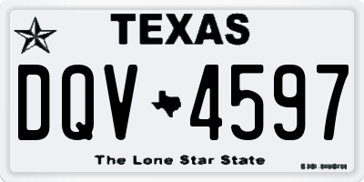TX license plate DQV4597