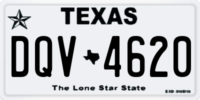 TX license plate DQV4620
