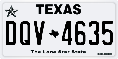 TX license plate DQV4635
