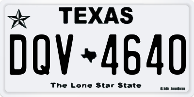 TX license plate DQV4640