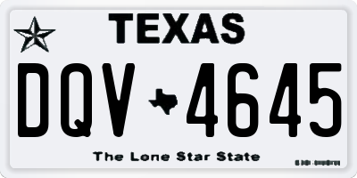 TX license plate DQV4645