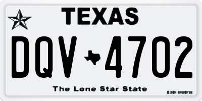 TX license plate DQV4702