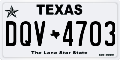 TX license plate DQV4703
