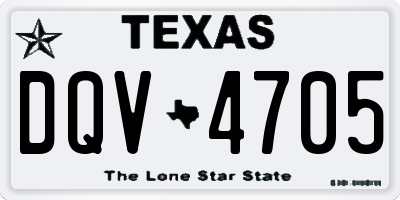 TX license plate DQV4705