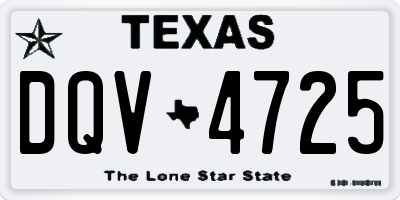 TX license plate DQV4725