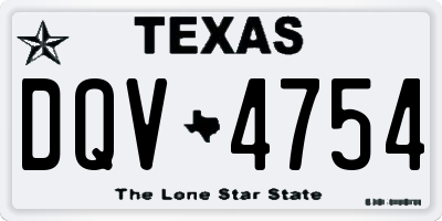TX license plate DQV4754
