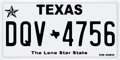 TX license plate DQV4756