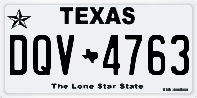 TX license plate DQV4763