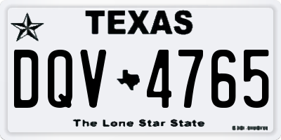 TX license plate DQV4765