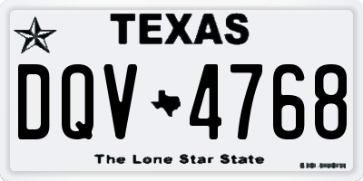TX license plate DQV4768