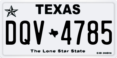 TX license plate DQV4785