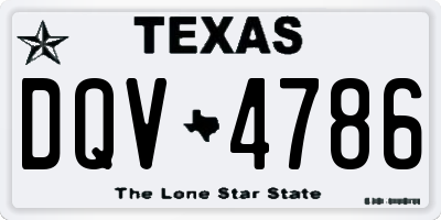 TX license plate DQV4786