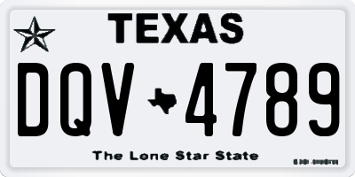 TX license plate DQV4789