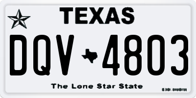 TX license plate DQV4803