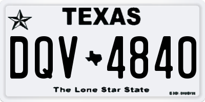 TX license plate DQV4840