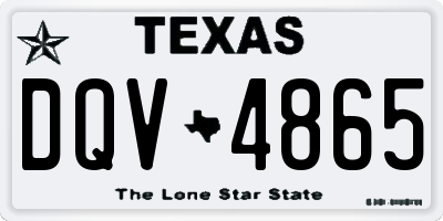 TX license plate DQV4865