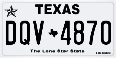 TX license plate DQV4870