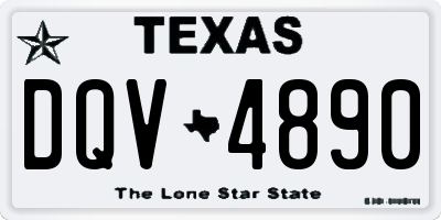 TX license plate DQV4890