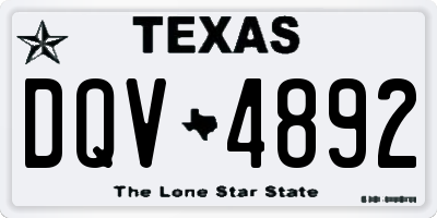 TX license plate DQV4892