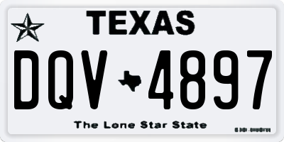 TX license plate DQV4897