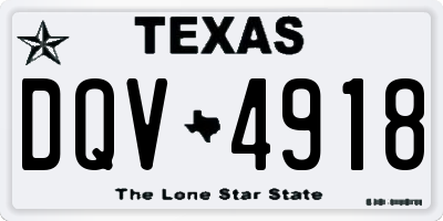 TX license plate DQV4918