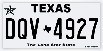 TX license plate DQV4927