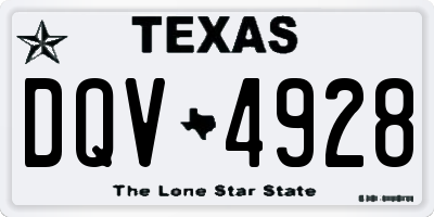 TX license plate DQV4928