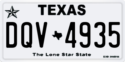 TX license plate DQV4935
