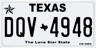TX license plate DQV4948