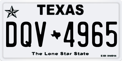 TX license plate DQV4965