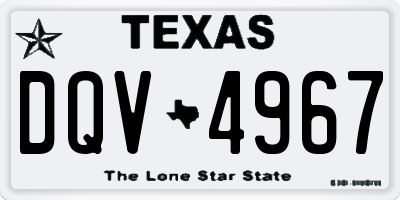 TX license plate DQV4967