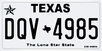 TX license plate DQV4985