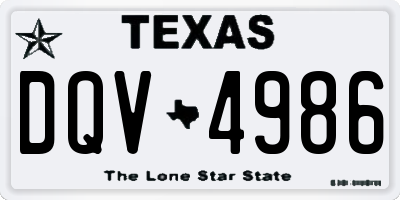 TX license plate DQV4986