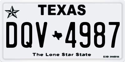 TX license plate DQV4987