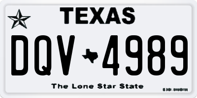 TX license plate DQV4989