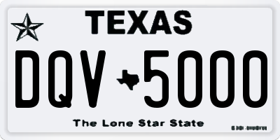 TX license plate DQV5000
