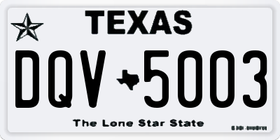 TX license plate DQV5003