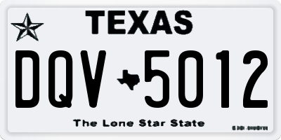 TX license plate DQV5012