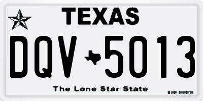TX license plate DQV5013