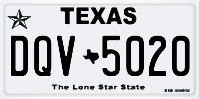 TX license plate DQV5020
