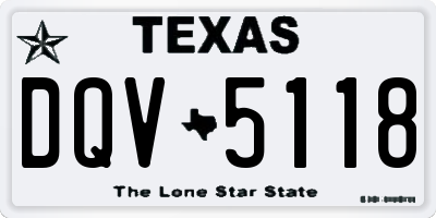 TX license plate DQV5118