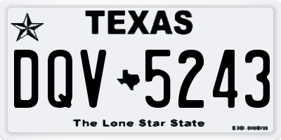 TX license plate DQV5243