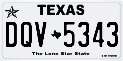 TX license plate DQV5343