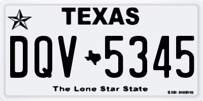 TX license plate DQV5345