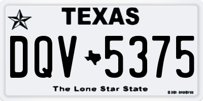 TX license plate DQV5375