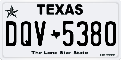TX license plate DQV5380