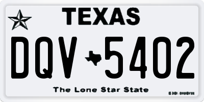 TX license plate DQV5402